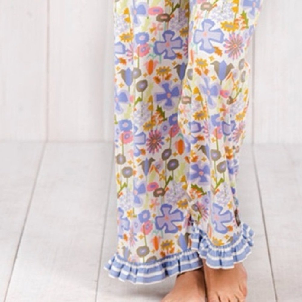 Matilda Jane Floral Ruffle Hem Pants Size M Women Boho Cottagecore Lounge Pajama